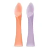 Ola Baby - Colher de treinamento de ponta macia 100% silicone para desmame conduzido por bebês, pacote com 2, coral/lilás Outlet