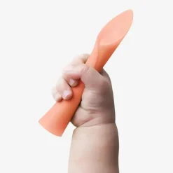 Ola Baby - Colher de treinamento de ponta macia 100% silicone para desmame conduzido por bebês, pacote com 2, coral/lilás Outlet