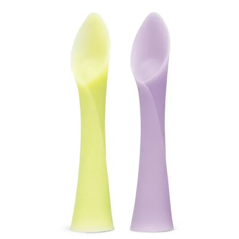 ola_baby__colher_de_trein_SKUnpSlGYJQ_0.webp Ola Baby - Colher de treinamento de ponta macia 100% silicone para desmame conduzido por bebês, pacote com 2, limão/lilás Fashion