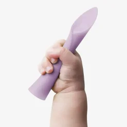 Ola Baby - Colher de treinamento de ponta macia 100% silicone para desmame conduzido por bebês, pacote com 2, limão/lilás Fashion