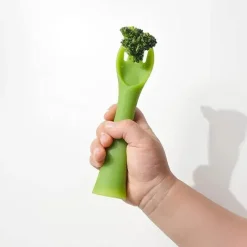 Ola Baby - Conjunto de garfo de treino + colher de 2 unidades, verde Hot