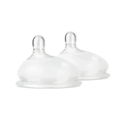 Ola Baby - Mamilo de substituição de silicone para mamadeira suave, pacote com 2, 0-3 meses/fluxo prematuro New