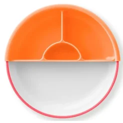 OmieBox Omie - Toddler Plate With Divider, Pink | 1 plate Hot