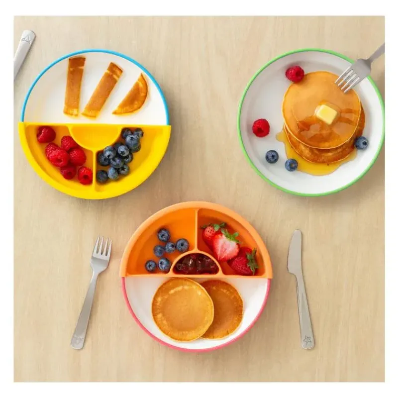 omie__toddler_plate_with__SKUOfPUO6nY_4.webp OmieBox Omie - Toddler Plate With Divider, Pink | 1 plate Hot