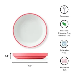 OmieBox Omie - Toddler Plate With Divider, Pink | 1 plate Hot
