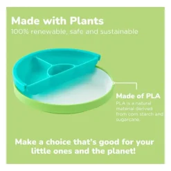 OmieBox Omie - Toddler Plate With Divider, Green Discount