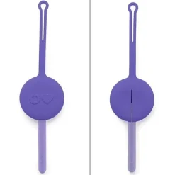 OmieBox - 2 unidades de garfo e colher de plástico reutilizáveis com cápsula para crianças, ameixa roxa Discount
