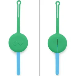 OmieBox - Garfo e colher reutilizáveis ​​de plástico 2 unidades com cápsula para crianças, verde menta New