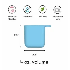 OmieBox - Recipientes de mergulho à prova de vazamentos 2Pk para viagem, azul/limão Fashion