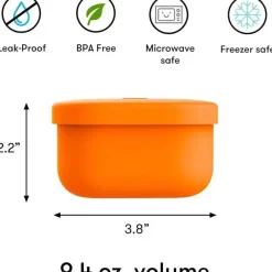 OmieBox - Recipientes de silicone para lanches à prova de vazamentos para viagem, laranja Fashion