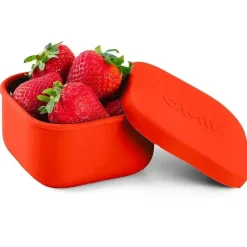 OmieBox - Recipientes de silicone para lanches à prova de vazamentos para viagem, vermelhos Fashion