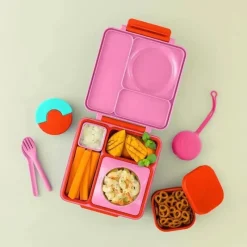 OmieBox - Recipientes de silicone para lanches à prova de vazamentos para viagem, vermelhos Fashion