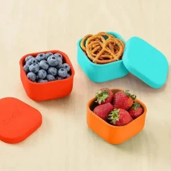 OmieBox - Recipientes de silicone para lanches à prova de vazamentos para viagem, vermelhos Fashion