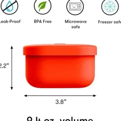 OmieBox - Recipientes de silicone para lanches à prova de vazamentos para viagem, vermelhos Fashion