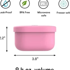 OmieBox - Recipientes para armazenamento de alimentos com tampa, rosa New