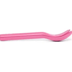 OmieBox - Talheres de garfo e colher reutilizáveis ​​de plástico 2 unidades, rosa bolha New