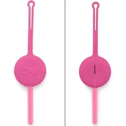 OmieBox - Talheres de garfo e colher reutilizáveis de plástico 2 unidades, rosa bolha New