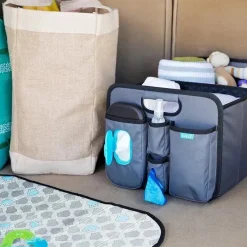 Munchkin Organizador de porta-malas dobrável Brica Out-N-About e estação de troca de fraldas, cinza Discount
