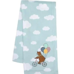 Lambs u0026 Ivy Originais para dormir - Up & Away Urso/Balão/Nuvem Manta de lã macia azul para bebê Sale