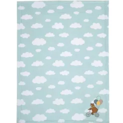Lambs u0026 Ivy Originais para dormir - Up & Away Urso/Balão/Nuvem Manta de lã macia azul para bebê Sale
