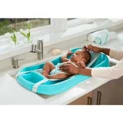 The First Years Os primeiros anos - Sure Comfort® de recém-nascido a criança - banheira de bebê 3 em 1, azul Fashion