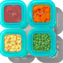 Oxo - Blocos de bebê de silicone de 4 onças, azul-petróleo Hot