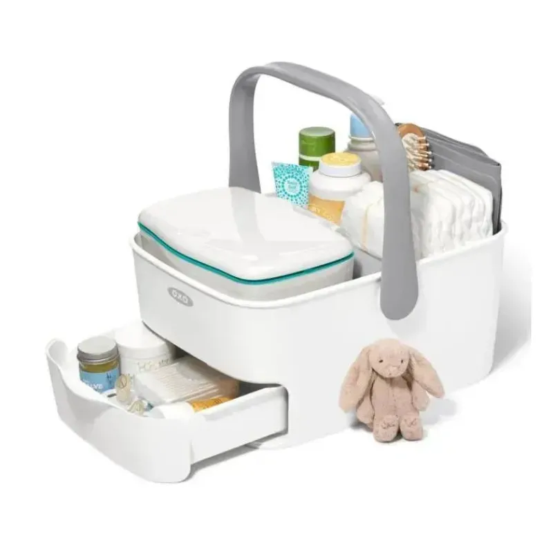 oxo__caddy_de_fraldas_inf_SKUjxfxbHTZ_1.webp Oxo - Caddy de fraldas infantil com trocador, branco/cinza Fashion