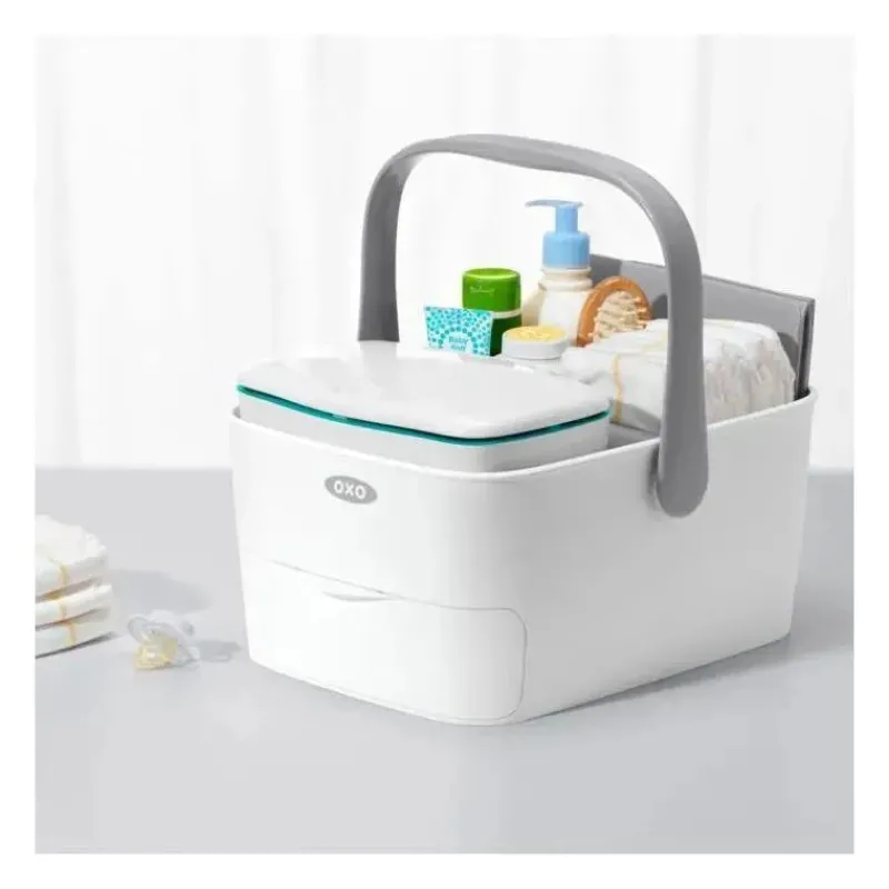 oxo__caddy_de_fraldas_inf_SKUjxfxbHTZ_3.webp Oxo - Caddy de fraldas infantil com trocador, branco/cinza Fashion