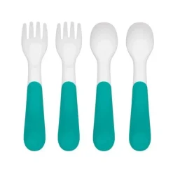 Oxo - Multipack de garfo e colher de plástico Tot 4Pk, azul-petróleo Hot