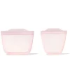 Oxo - Sacos reutilizáveis ​​de silicone Tot - Conjunto de 2 peças de copos e lanches, Blossom New