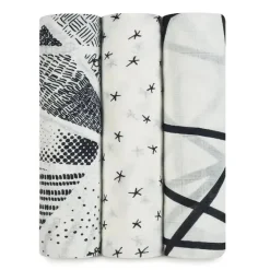 Aden + Anais Pacote 3 Swaddles de Bambu, Midnight Clearance