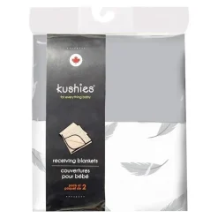 Kushies Baby Pacote com 2 cobertores para bebê Kushies, flanela cinza Best