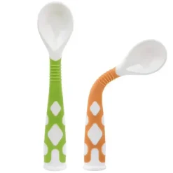 Kushies Baby Pacote com 2 colheres dobráveis Kushies Silibend (limão/laranja) Best