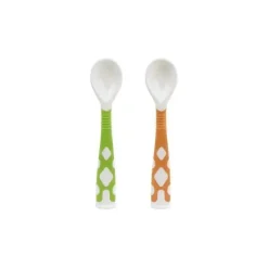 Kushies Baby Pacote com 2 colheres dobráveis ​​Kushies Silibend (limão/laranja) Best