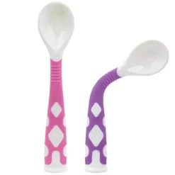 Kushies Baby Pacote com 2 colheres dobráveis Kushies Silibend (rosa/malva) Hot