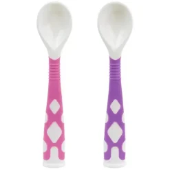 Kushies Baby Pacote com 2 colheres dobráveis ​​Kushies Silibend (rosa/malva) Hot