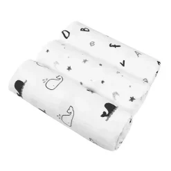 American Baby Company Pacote de 3 cobertores de musselina , preto e cinza Online