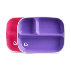 Munchkin Pacote de 2 pratos divididos Splash, rosa/roxo Discount