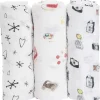 Little Unicorn Pacote de 3 unicórnios Boss Baby algodão musselina Swaddle - caixa de brinquedos, multi New