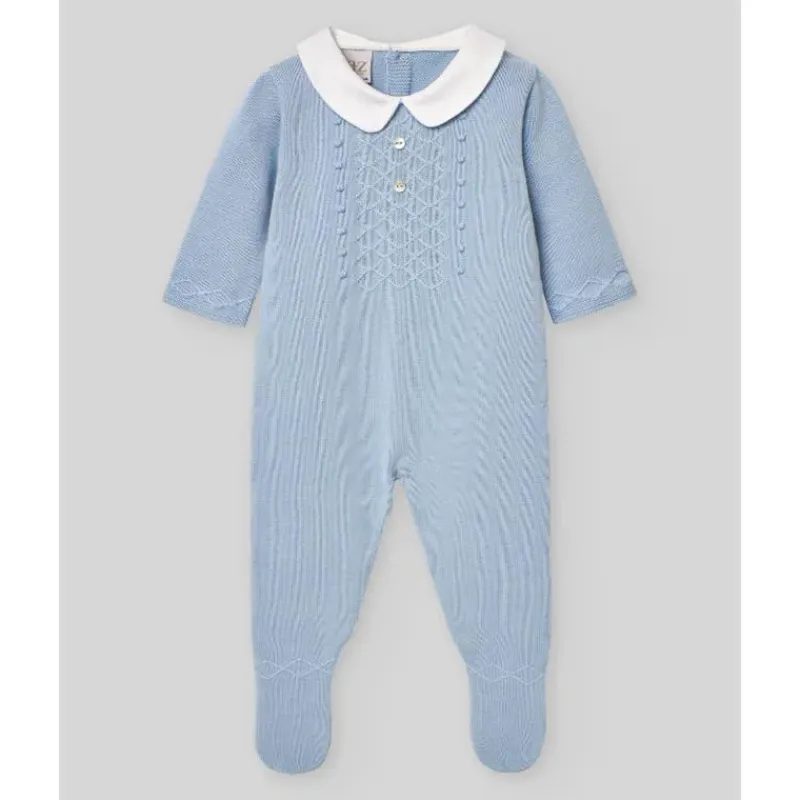 paz_rodriguez__baby_boy_k_SKUpHC4IfZN_0.webp Paz Rodriguez - Baby Boy Knit Newborn Romper Vento, Sky Blue Best