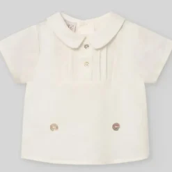 Paz Rodriguez - Baby Boy Set Woven Newborn Shirt + Shorts Area, Cream New