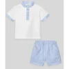 Paz Rodriguez - Baby Boy Set Knit Newborn Shirt + Shorts Dorna, White Hot