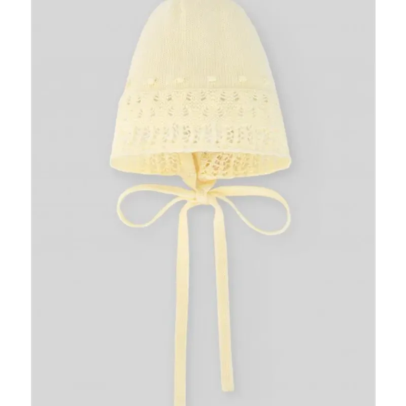 paz_rodriguez__baby_girl__SKUd5McA431_0.webp Paz Rodriguez - Baby Girl Knit Newborn Bonnet Bico, Chalk Pink Sale