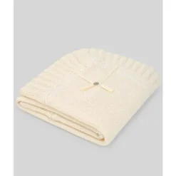 Paz Rodriguez - Baby Knit Newborn Shawl Blanket, Creme/Bege New