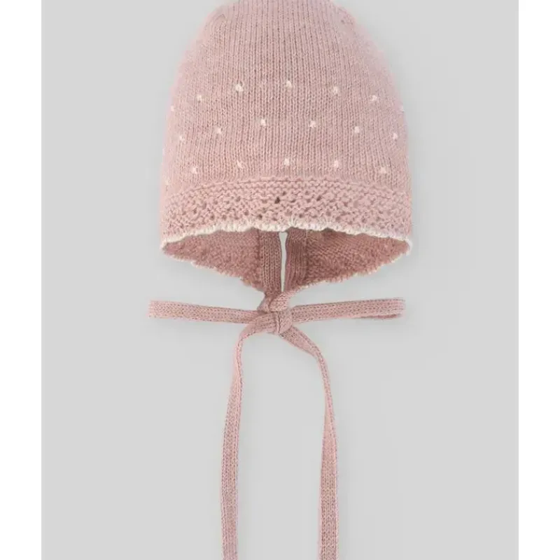paz_rodriguez__baby_knit__SKURxBzfMaL_0.webp Paz Rodriguez - Baby Knit Newborn Bonnet, Rosa Pó/Bege Online