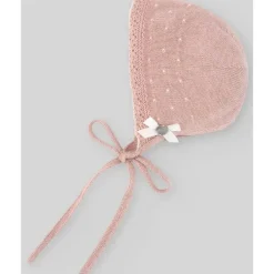 Paz Rodriguez - Baby Knit Newborn Bonnet, Rosa Pó/Bege Online