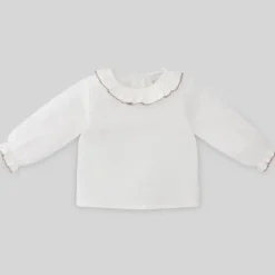 Paz Rodriguez - Blusa de tecido bebê unissex Esencial, branco/rosa giz Outlet