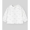 Paz Rodriguez - Blusa Recém-Nascida Tecido Pulgarcito, Cinza Pêra Discount