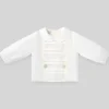 Paz Rodriguez - Blusa recém-nascida de tecido para bebê menino Dulzura, creme Outlet