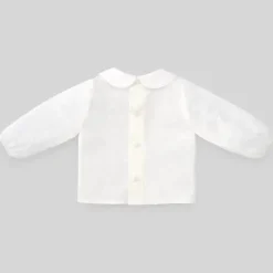 Paz Rodriguez - Blusa recém-nascida de tecido para bebê menino Dulzura, creme Outlet
